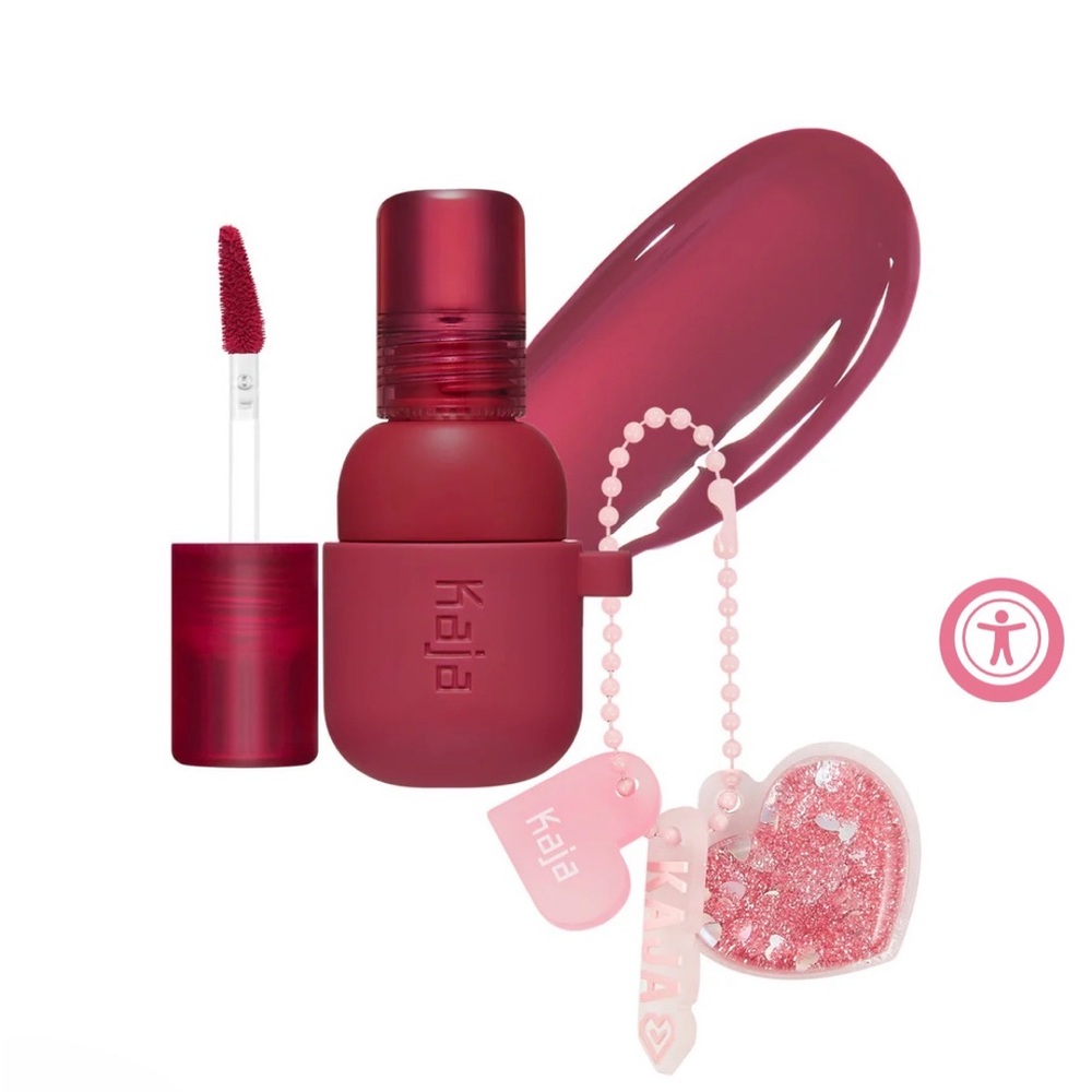 Kaja Beauty Jelly Charm Glazed Lip Stain & Blush Keychain in Berry Colada NEW